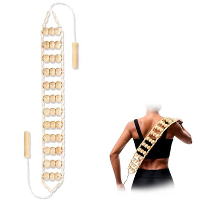 Wood Therapy Massage Tools,Back Wooden Massage Roller Rope Tool Maderoterapia Kit Professional Cellulite Massager for Body Shaping, Contouring,Back Neck Leg Muscle Relief