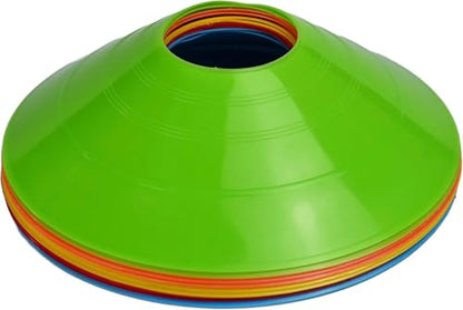 Sport Disc Cones 10 Pack, 5 Colors (Red, Orange, Yellow, Green, Blue), PE Material, for Soccer, Basketball, Skating and Agility Training