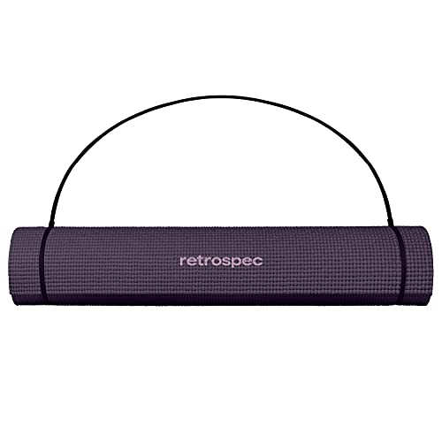 Retrospec Pismo Yoga Mat w/Nylon Strap for Men & Women - Non Slip Exercise Mat for Yoga, Pilates, Stretching, Floor & Fitness Workouts, .5mm Thick, Easy to Clean