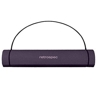 Retrospec Pismo Yoga Mat w/Nylon Strap for Men & Women - Non Slip Exercise Mat for Yoga, Pilates, Stretching, Floor & Fitness Workouts, .5mm Thick, Easy to Clean