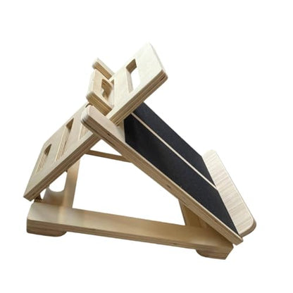 Baoblaze Wooden Slant Board Adjustable Levels Foldable Anti Slip Calf Calf Stretcher for Ankles Fitness Pilate Strength