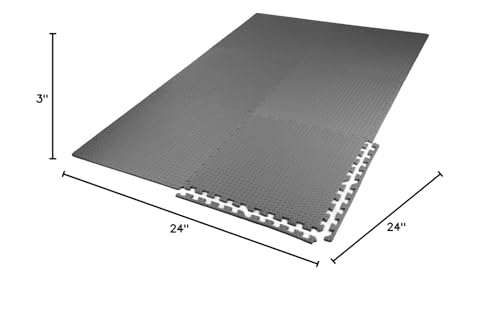 3/8" Thick 100 sq. ft. (25 pcs) Gym EVA Foam Floor Mats (24" x 24") | Steel Pattern, Grey - style: Steel Pattern-Grey
