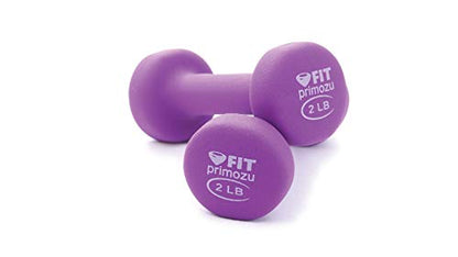 FIT Neoprene Dumbbells (Pairs & Sets) - color: d) PURPLE - 2LB - PAIR