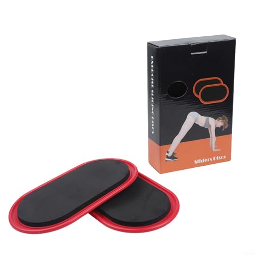 Set Of Two Pilates Slider Plates For Core And Muscle Toning With Dual Material Base Suitable For Carpet And Hardwood Floors(Red) - size: Red