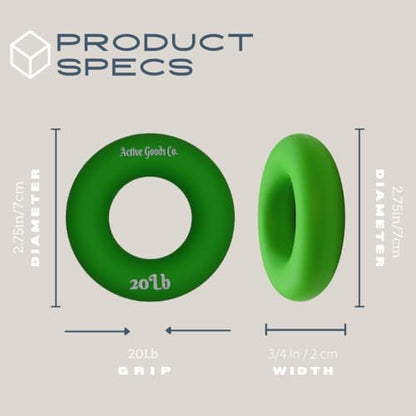 Hand Exerciser - PROFESSIONAL GRADE, Set or Single, Different Sizes. Visit to see more! Bague classique en silicone parfaite pour améliorer la force, la puissance et la vitesse dans les poignets. - size: 11.5 Single Ring - 2.5 in - 20 lb