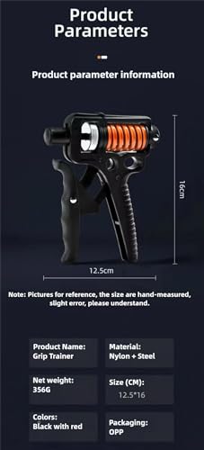 Grip Strength Trainer 11-360LBS - Ergonomic Forearm Strengthener for Fitness/Rehabilitation/Rock Climbing