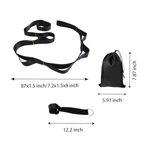 Calf Stretcher Multi Loop Stretch Strap - Physical Therapy Strap for Stretching, Calf Stretch Yoga Belt with Loops, Hamstring Stretcher, Leg Stretch Band, Fascia Stretcher & Arch Support Bands for Feet