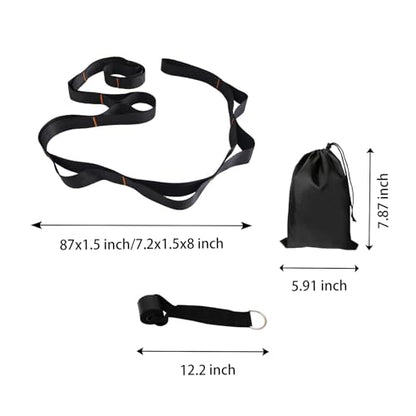 Calf Stretcher Multi Loop Stretch Strap - Physical Therapy Strap for Stretching, Calf Stretch Yoga Belt with Loops, Hamstring Stretcher, Leg Stretch Band, Fascia Stretcher & Arch Support Bands for Feet