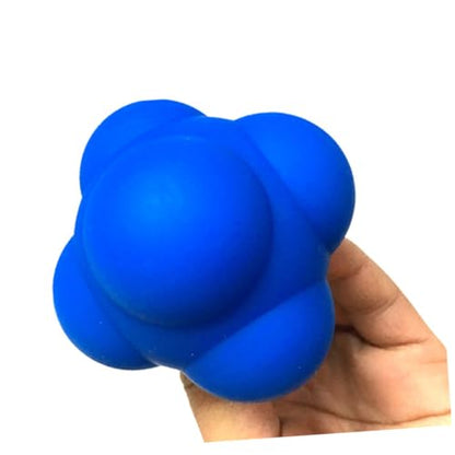 Hexagonal Silicone Reaction Ball for Agility Training Bounce Trainer for Reflex and Hand-Eye Coordination Six-Sided Workout Sphere for Men and Women