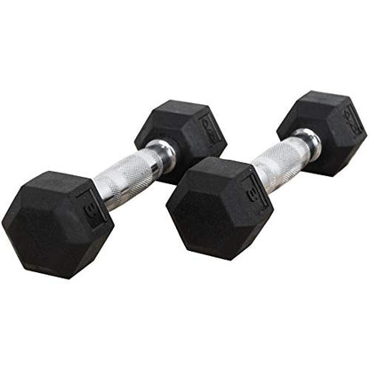 Hex Dumbbells with Rubber Coating (3-70lbs) by Valor Fitness
