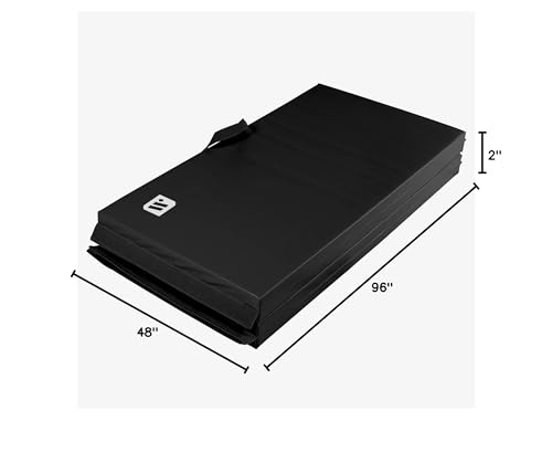 We Sell Mats 4 x 8 ft Folding Exercise Mat, 2 Inch Thick Personal Fitness & Home Gym Mat for Yoga, Pilates, Stretching & Workouts - color: Black