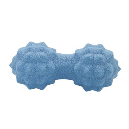 Silicone Peanut Massage Ball Double Lacrosse Muscle Massager for Trigger Point Therapy and Myofascial Release, Nordic Blue Fitness Roller for Yoga and Muscle Relaxation