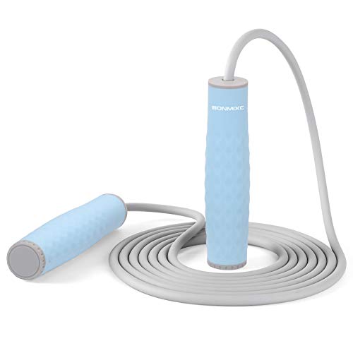 Jump Rope 3 Styles | 1-LB Weighted Jump Rope for Adults Women. || Speed Jump Rope with Ball Bearings for Fitness. ||| Lightweight Skipping Ropes (2 Pack) for Kids and Adult Beginners. - color: 1LB Weighted Blue (1 Pack)