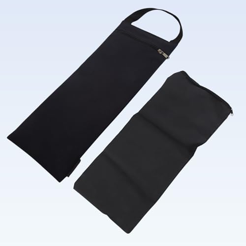 Everyday Yoga Sand Bag Cotton Unfilled, Adds Weight to Poses, Zipper Cover, Sturdy Handle, Silica Sand Filling, Durable Material - Black