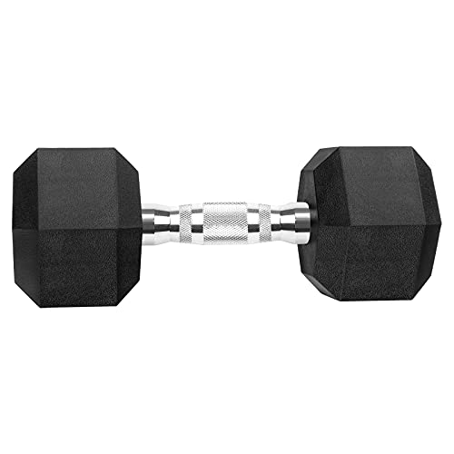 Hex Dumbbells Rubber Coated Cast Iron Hex Black Dumbbell Free Weights for Exercises - style: 20 Pounds / Pair