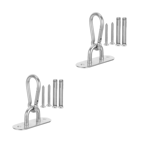 Kisangel 2pcs Fan Stand Trainer Bracket for Yoga Gymnastic Rings Ceiling Mount for Gymnastics Ring Fixed Disk Stainless Steel