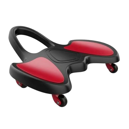 Generic Ab Training Slider Quiet Rollers Wheeled Main 4 Wheel Stability Core Workout Sliding Board for Beginners - color: Black And Red