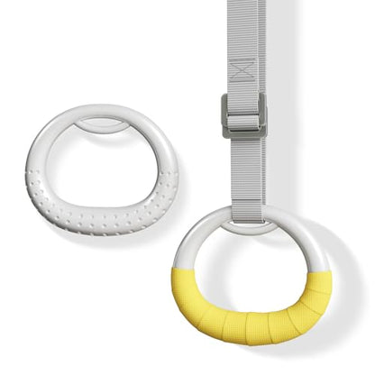 Gymnastic Rings, Both for Adults and Kids, Adjustable Strap Strength Home Exercise Gym Rings for Strength/Physical Training, Indoor Gym Anti -Slip Surface Design Rings