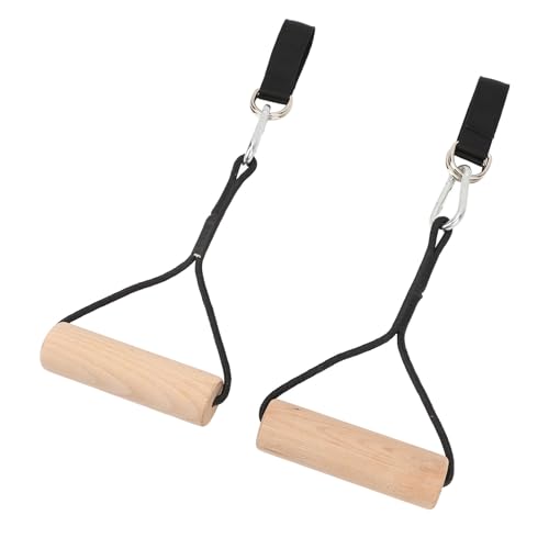 ZJchao Wooden Gymnastic Rings for Home & Outdoor Use – Portable Pull-Up Handles with -Duty Straps, Buckles & Carry Bag, Fit for Fitness Levels