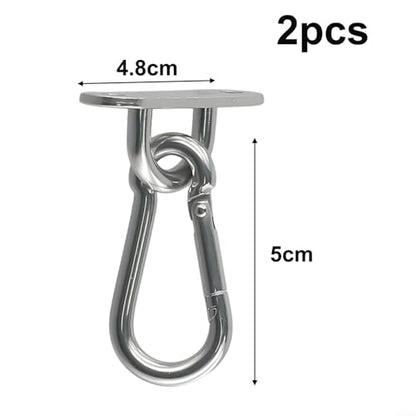 Stainless Steel Ceiling Wall Mount Hook Hanger For Yoga Swing Suspension Straps, Gymnastic Rings & Battle Ropes, Indoor Outdoor Anchor Kit, Silver, 2-Pack