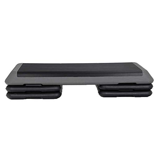 43-inch Aerobic Stepper Exercise Step Adjustable Workout Platform with 4 Training Riser - 4” 6” 8" for Fitness, Black