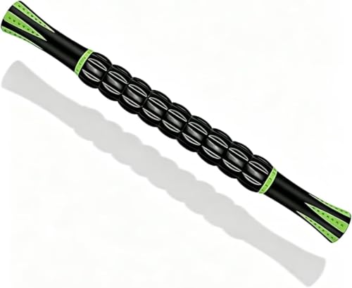 Muscle Roller Stick - A Full-Body Massage Roller that Can Relieve Muscle Soreness, Cramps and Tension After Exercise. It is a Handheld Physical Therapy and Recovery Tool (Green and Black) - color: Green Black