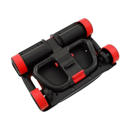 4-Wheel Abdominal Roller with Elbow Support & Phone Holder, Ab Roller Wheel, Foldable Ab Roller Wheel, Portable Fitness Equipment for Beginners & Advanced