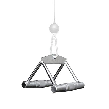REP Fitness LAT Pulldown and Low Row Cable Machine Attachments and Functional Trainer Attachments – Curl Bar, D-Handle, Ankle Cuff, Tricep Rope, Sports Handle, Straight Bar, Row, Chinning Triangle - style: Chinning Triangle Rowing Attachment