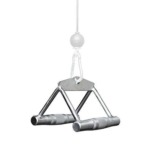 REP Fitness LAT Pulldown and Low Row Cable Machine Attachments and Functional Trainer Attachments – Curl Bar, D-Handle, Ankle Cuff, Tricep Rope, Sports Handle, Straight Bar, Row, Chinning Triangle - style: Chinning Triangle Rowing Attachment