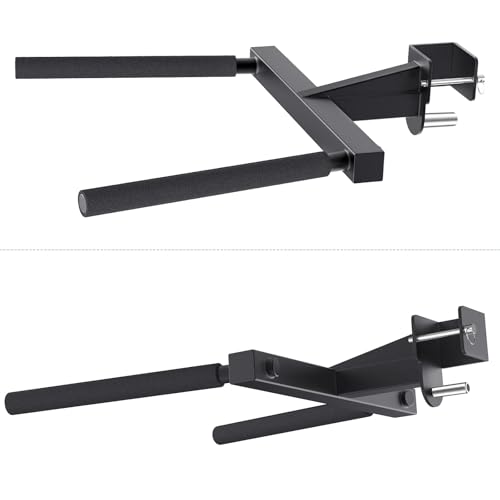 SELEWARE Squat Rack Attachment, Y-Shaped Dip Bar Attachment, Nordic Hamstring Curl Attachment and Lever Arms for 2x2 or 3x3 Power Rack with 5/8" or 1" Hole, Power Cage Accessories for Home Gym
