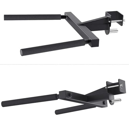 SELEWARE Squat Rack Attachment, Y-Shaped Dip Bar Attachment, Nordic Hamstring Curl Attachment and Lever Arms for 2x2 or 3x3 Power Rack with 5/8" or 1" Hole, Power Cage Accessories for Home Gym