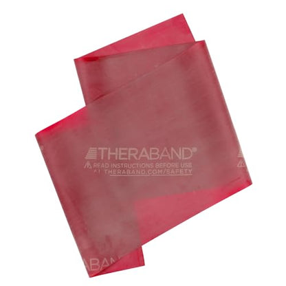 THERABAND Professional Resistance Band 6 Ft, Medium Red Level 3, Latex Exercise Band for Physical Therapy, Strength Training, Pilates & Home Workouts