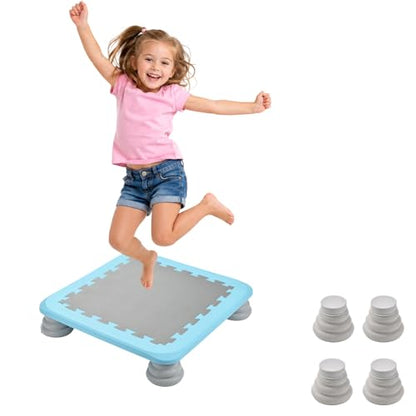 Mini Rebounder Trampoline for Kids – Springless Springlessbungee Design, EVA+PP Jump Surfaces, Non-Slip Feet, Quick Assembly, Space-Saving Size, Supports 220lbs, Perfect for Indoor, Backyard