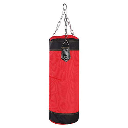 Bnineteenteam Heavy Punching Bag,Training Boxing Bag with Chain for Adults Men Women(Empty) - color: Red, size: 60 cm