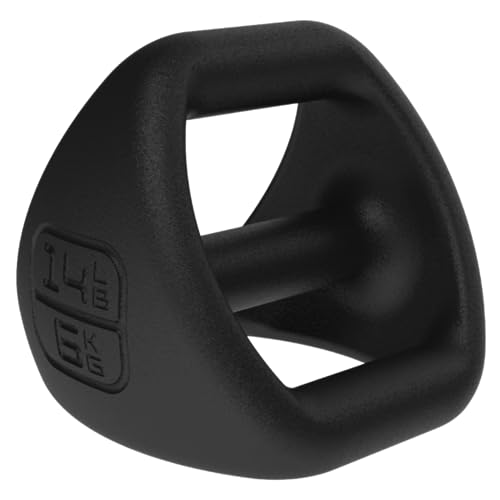 TRX YBell Pro Series 3-in-1 Dumbbell, Kettlebell and Push Up Stand Workout Equipment | Commercial Grade Powder Coated Surface | Perfect for Strength Training & Conditioning Workouts - size: 14 lbs