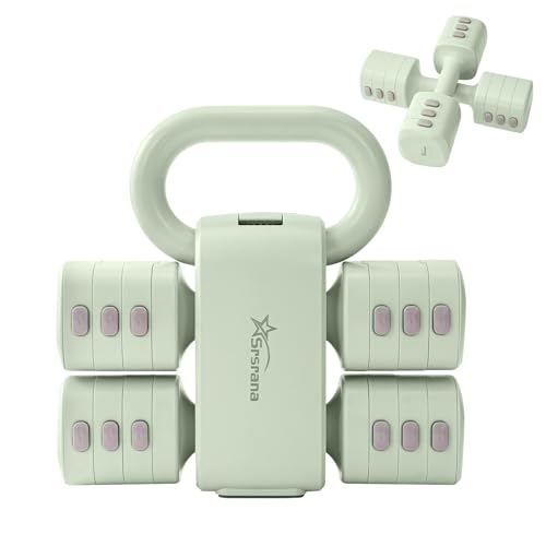 2-in-1 Adjustable Kettlebell Dumbbell Set for Women - color: Green, style: Set