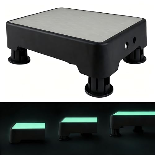 Adjustable Step Stool, Noctilucent Bedside Step, 700 LBS Capacity Safety Step Platform, Indoor and Outdoor Foot Stool for Seniors and Kids, Wide Step Stools Elderly Assistance at Night - color: Noctilucent Wave