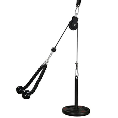 LFJ LAT Pull Down and Lift Weight Pulley System Cable Machine Pulley Attachment for Triceps Pull Down, Biceps Curl, Back, Forearm, Shoulder Home Gym Equipment - style: Triceps Rope Set