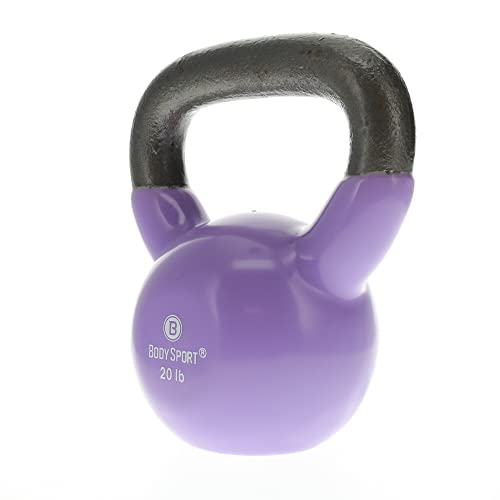 Body Sport Cast Iron Vinyl Coated Kettlebells – Kettlebell for Weight Lifting – Strength Training Kettlebell – Professional Fitness for Gym & At Home