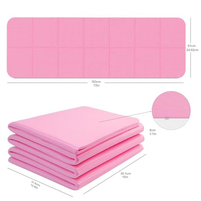 Foldable Yoga Mat with Resistance Band & Sliding Discs, 0.24" Thick Eco-Friendly TPE Non-Slip Workout Mat, Portable for Yoga, Pilates, Home Gym & Travel (72." x 24" x 0.24")
