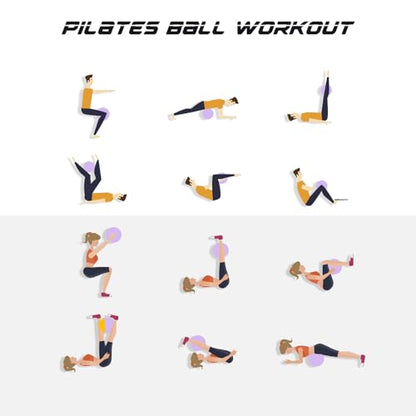 Cikyner Soft Pilates Ball, Small Exercise Ball 9 Inch Mini Gym Ball with Inflatable Straw, Suitable for Pilates, Yoga, Full Body Training, Physical Therapy and Balance improving at Home