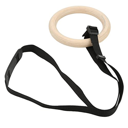 Wooden Gymnastic Rings Birch Pull Up Exercise 330lbs Capacity Home Gym Workout