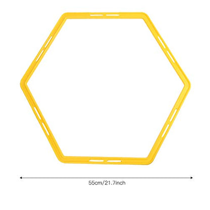 6Pcs Hexagon Agile Ring Polygon Physical Training Set Football Equipment, PP Material Interlocking Design for Footwork Agility Exercise Sports Drills
