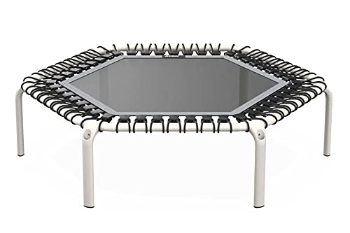 Acon FIT 55in Trampoline Hexagon, Mini Fitness Rebounder White