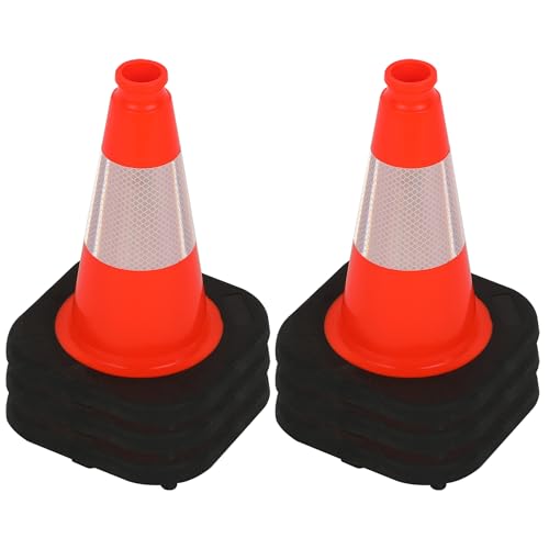 OrangeStar 12" Traffic Cones 6-Pack, Orange Safety Cones with Reflective Collar, Heavy Duty Base for Driving Practice, Parking Lots, Roadwork, Construction | Indoor & Outdoor Use - color: Orange, size: 12in
