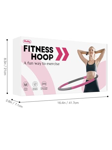 Weighted Exercise Hoop for Adults, 2.2lb Detachable Fitness Hoop, Adjustable Hoop with Jump Rope, Tape Measure and Carry Bag, Home Gym Workout