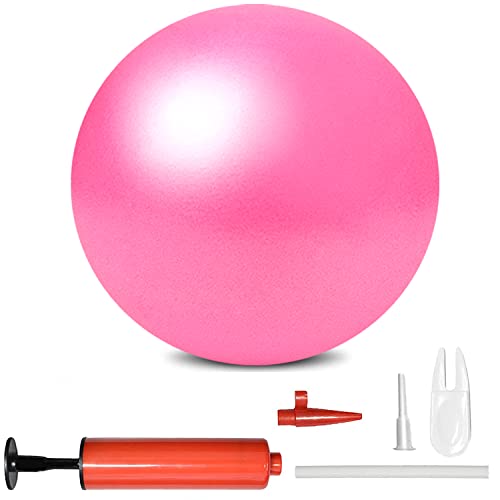 Mini Pilates Exercise Yoga Ball, 9 Inch Small Inflatable Exercise Yoga Ball,Core Training and Physical Therapy Equipment, with Pump - color: Pink, size: 6 inch