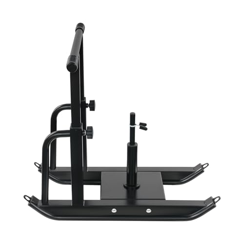 Adjustable Weight Sled,Push Pull Drag Sled,Fitness Sled,440lb Load,5 Height Settings,25in Handles,Grass Gym,Home,Shoulder Strap,Black,34.6in Base