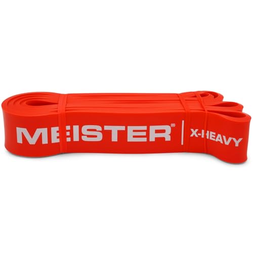 Meister X Band Comfort-Width 41" x 2" Resistance Bands - X-Wide Premium Loop Bands - style: X-Heavy / Red