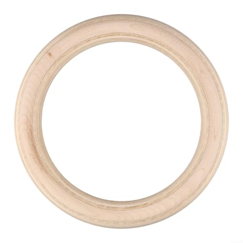 Wood Gymnastics Rings Set, Solid Birch Wooden Training Rings, With Load Bearing, Non-Slip Sweat-Absorbent Grip, For Home Fitness, Pull-Up, for cross Training, Calisthenics Workout(25mm 19cm)